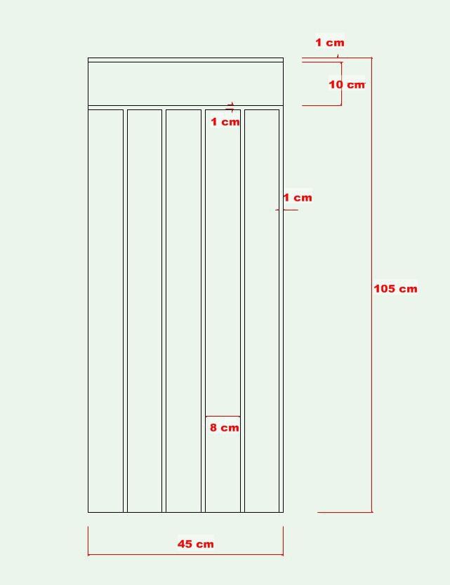 45 cm Genişlik x 105 cm Ham mdf Duvar paneli ( 10 mm kalınlık )