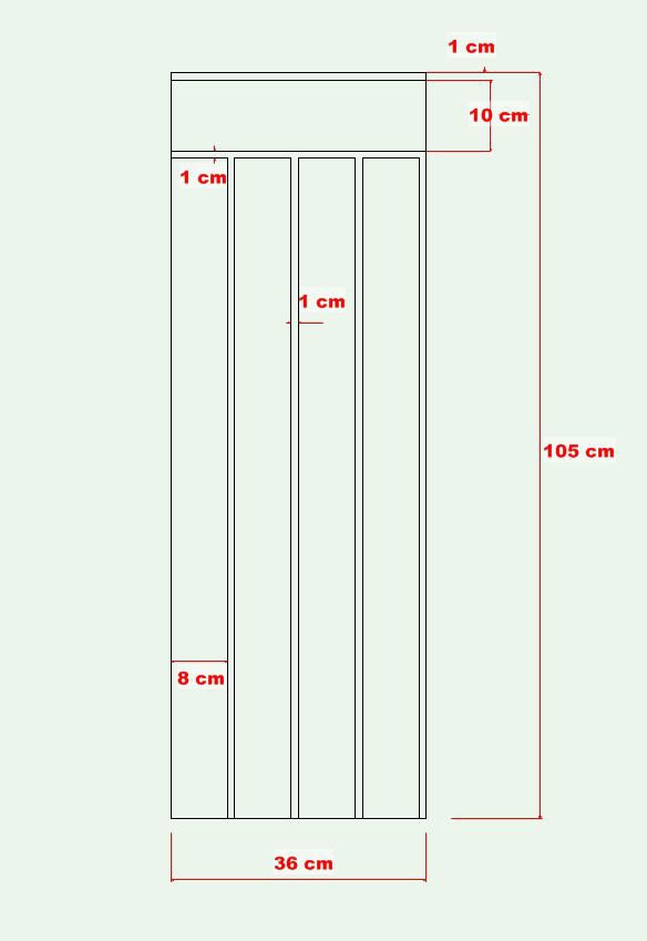 36 cm Genişlik x 105 cm Ham mdf Duvar paneli ( 10 mm kalınlık )