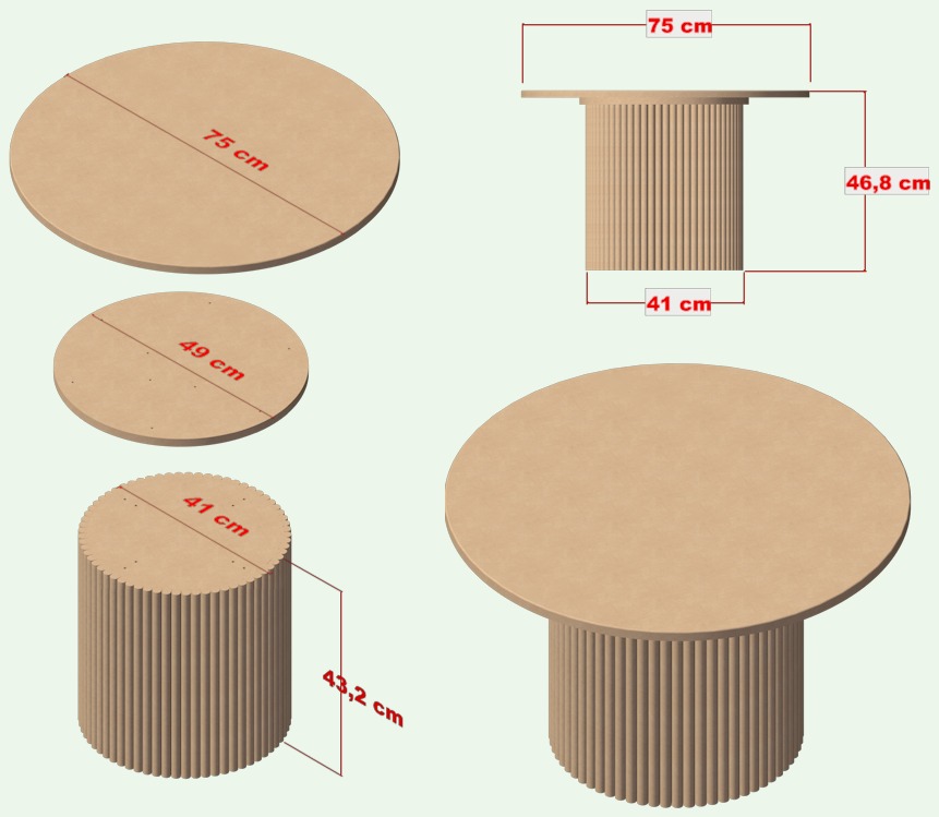 SEHPA BOHEM TARZI BOYANABİLİR HAM MDF YUVARLAK ( 75 CM ÇAP )