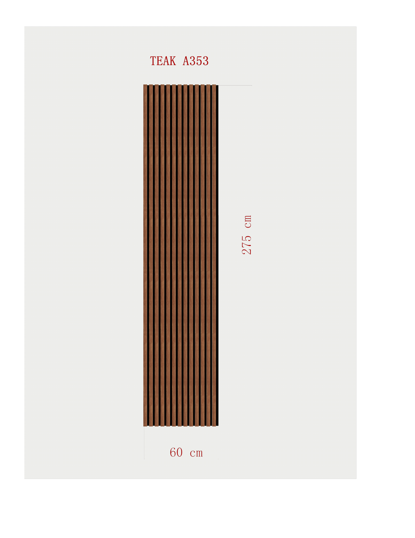 AKUSTİK ESNEK KEÇE PANEL 60x275 CM - TEAK