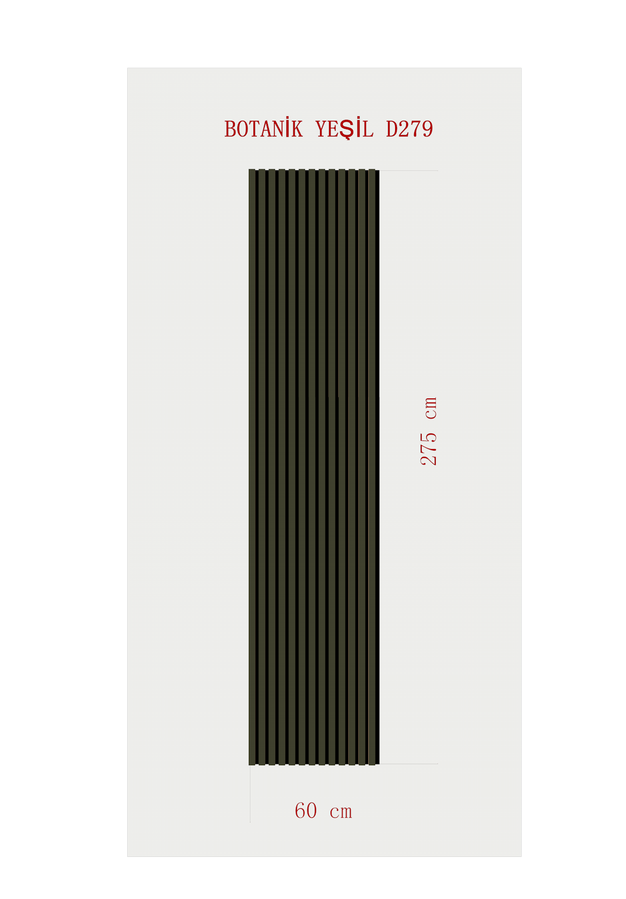 Akustik Esnek Keçe Panel 60x275 cm – Botanik Yeşil