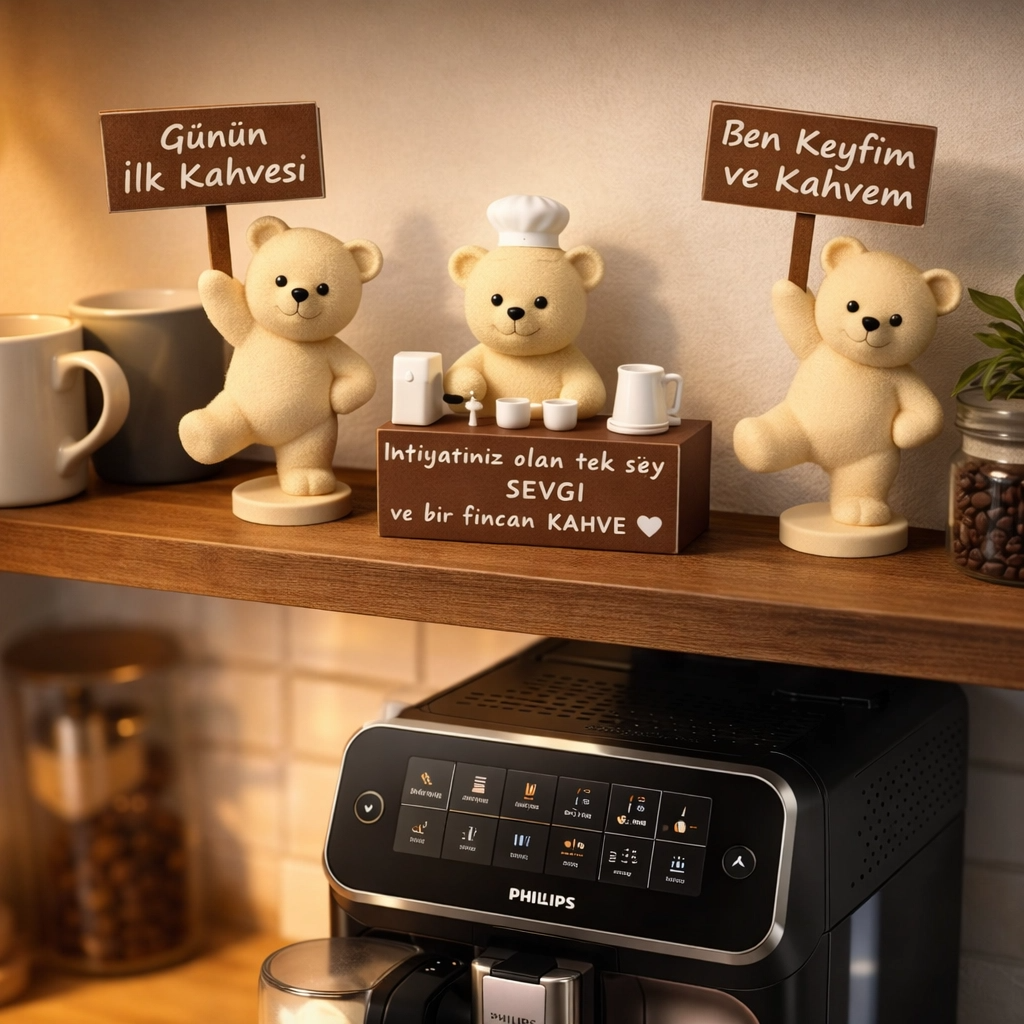 MİNİK BARİSTA KAHVE KÖŞESİ 3'LÜ SET BİBLO AYICIK