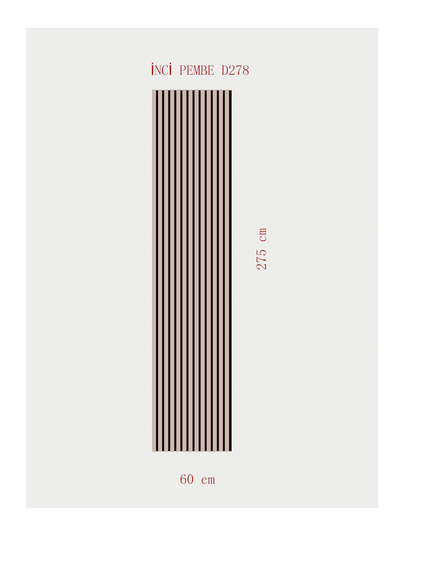 AKUSTİK ESNEK KEÇE PANEL 60x275 CM - İNCİ PEMBE