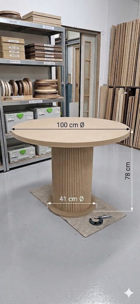BOHEM TARZI BOYANABİLİR HAM MDF YUVARLAK MASA ( 100 CM X 78 CM )