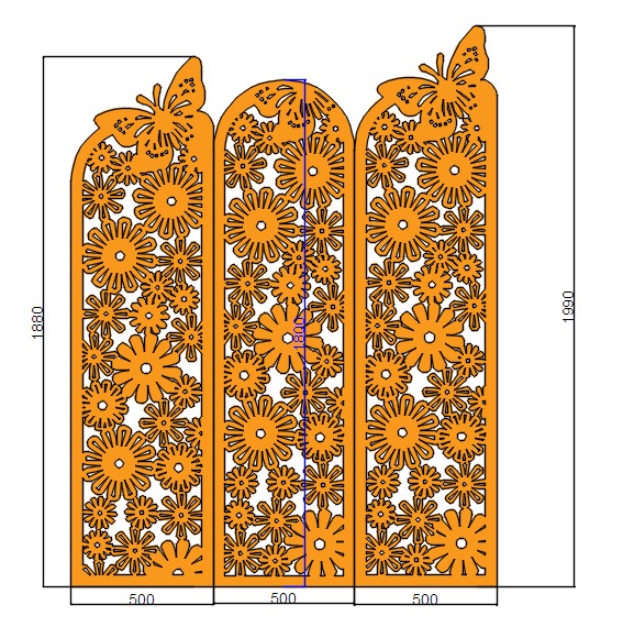 BAHAR MODEL DEKORATİF HAM MDF SEPERATÖR(3 LÜ SET)
