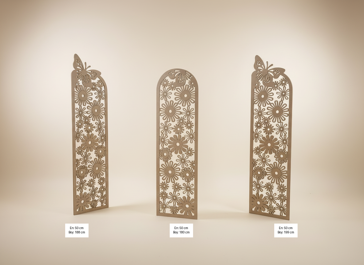 BAHAR MODEL DEKORATİF HAM MDF SEPERATÖR(3 LÜ SET)