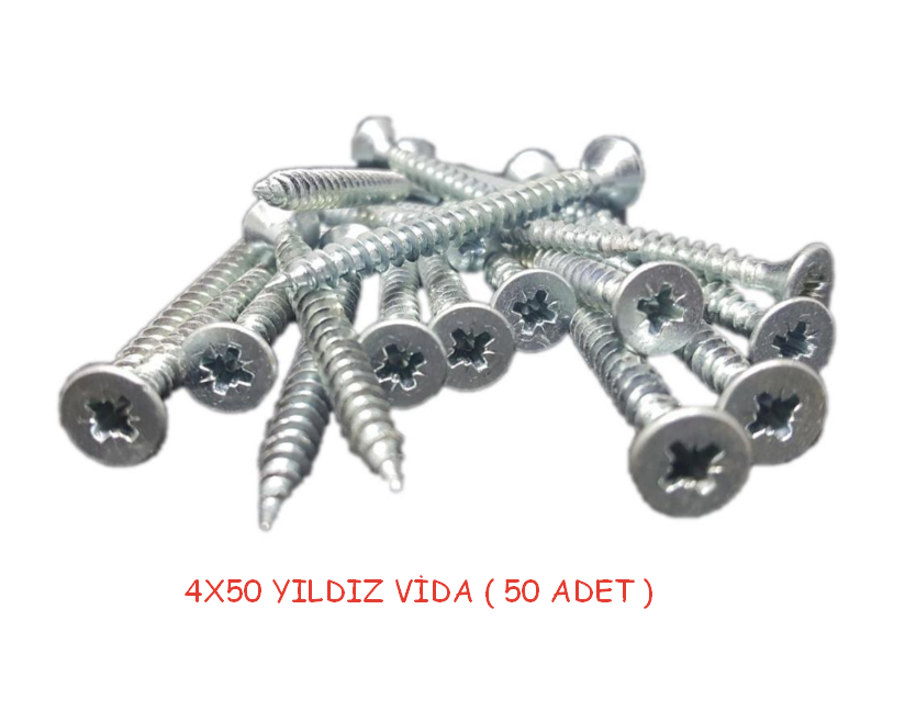 4x50 Yıldız Sunta Vidası (50 Adet)