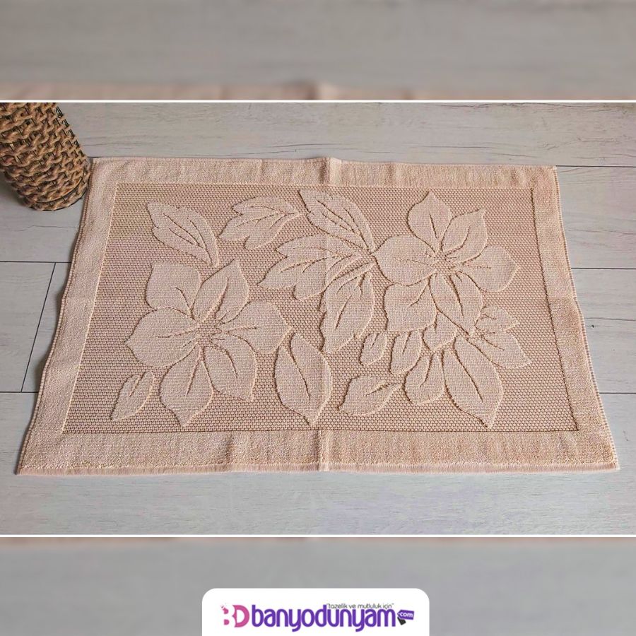 Yaprak Desen Tekli Banyo Paspası (60x90cm)