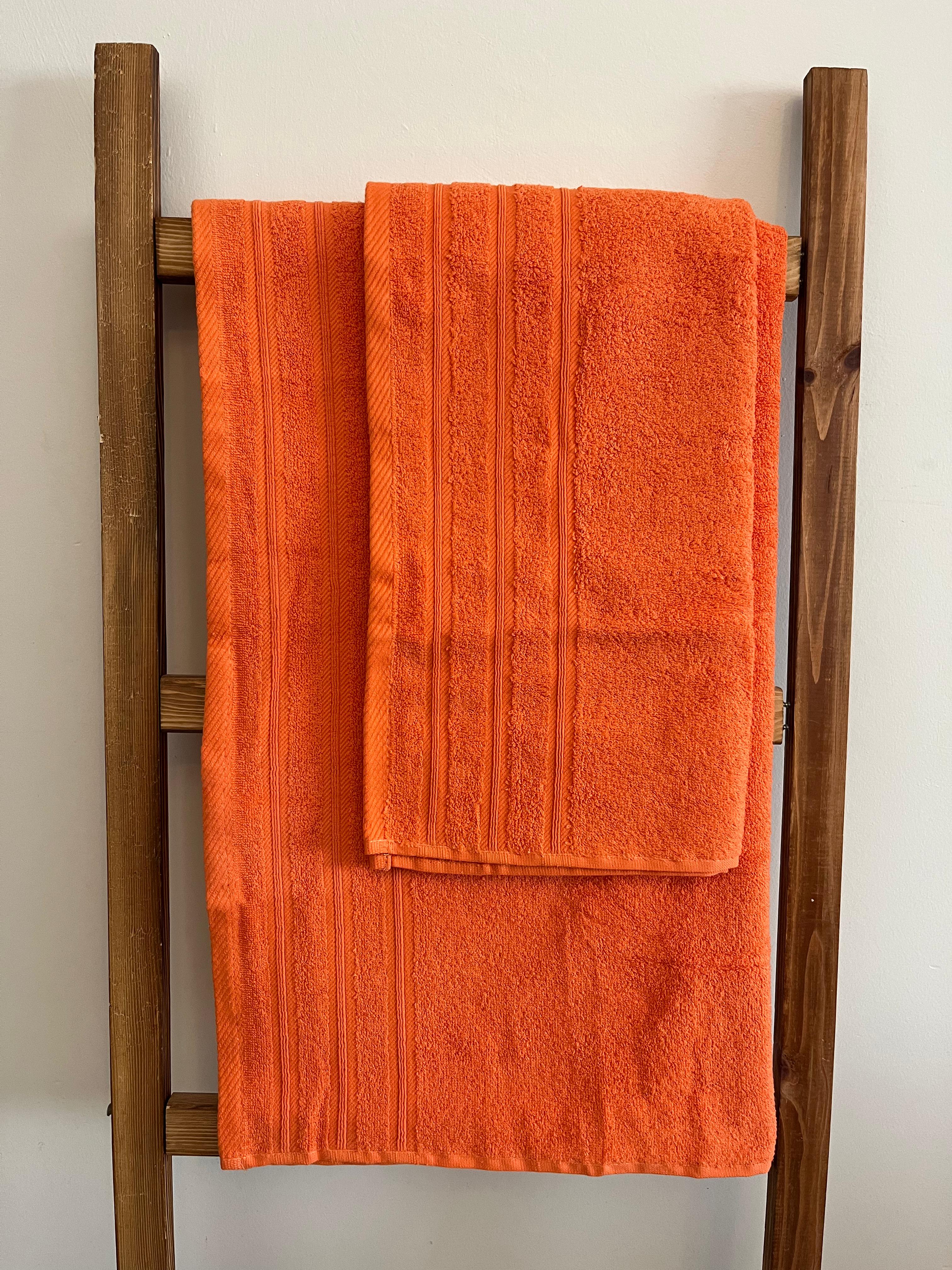 Turuncu Banyo Havlu Seti (70x140 cm banyo havlusu 50x90 cm baş havlusu)