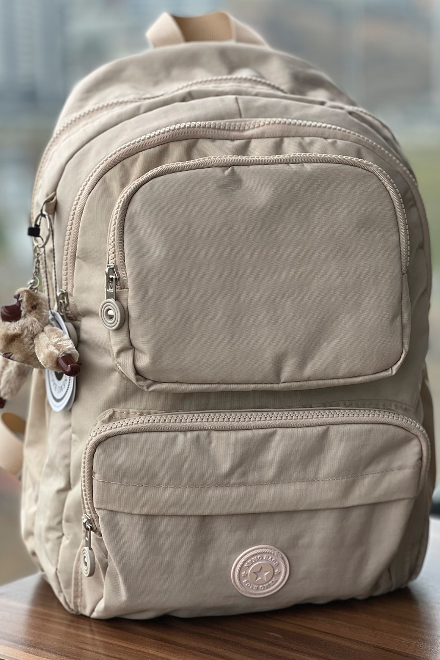 NEMO BAGS Unisex BEJ Sırt Çantası Okul Çantası Laptop ve Seyahat Çantası Su Geçirmez Spor Çantası 40x30x15cm