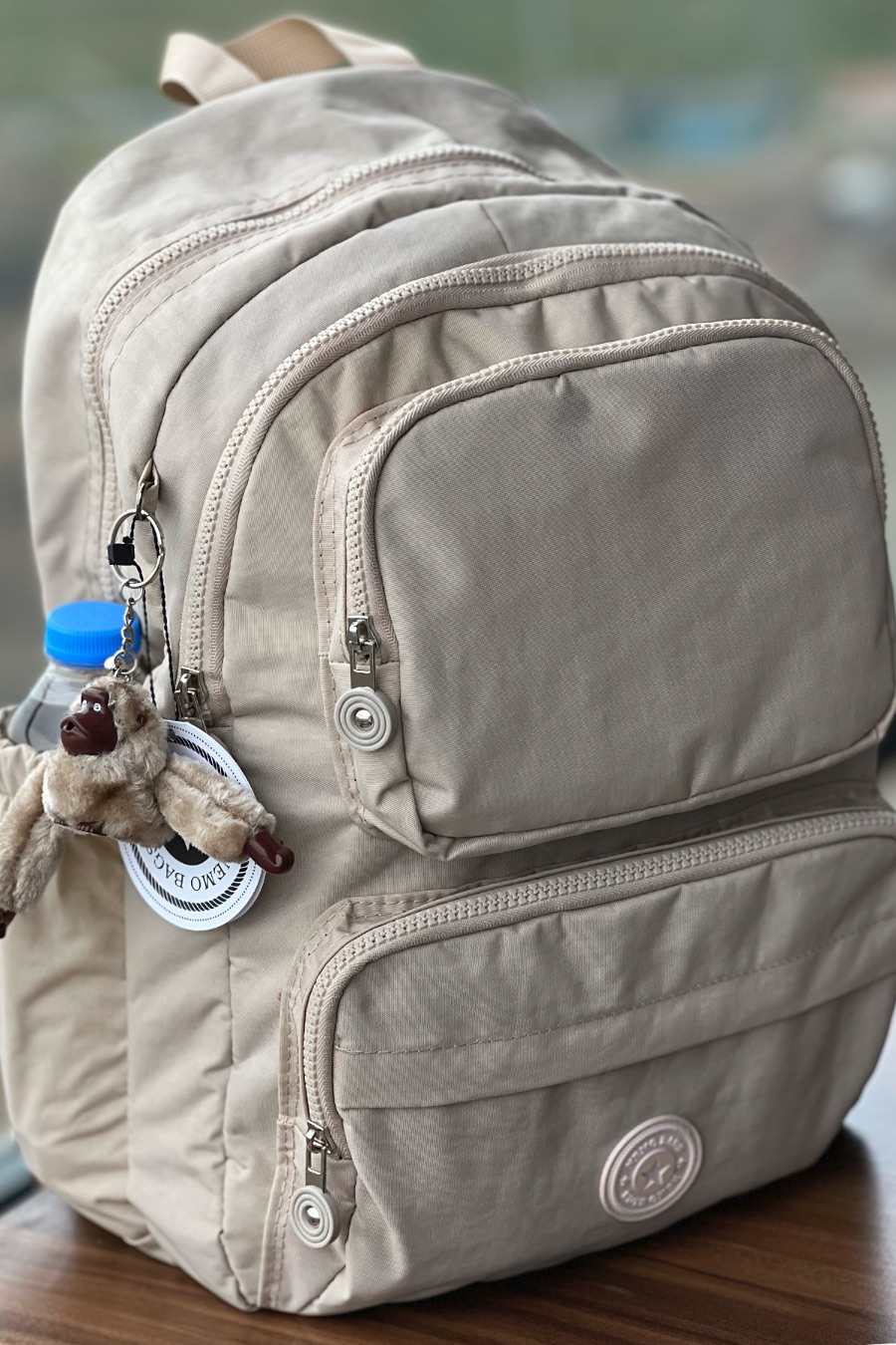 NEMO BAGS Unisex BEJ Sırt Çantası Okul Çantası Laptop ve Seyahat Çantası Su Geçirmez Spor Çantası 40x30x15cm