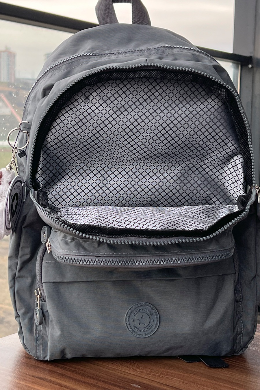NEMO BAGS Unisex GRİ Sırt Çantası Okul Çantası Laptop ve Seyahat Çantası Su Geçirmez Spor Çantası 40x30x15cm