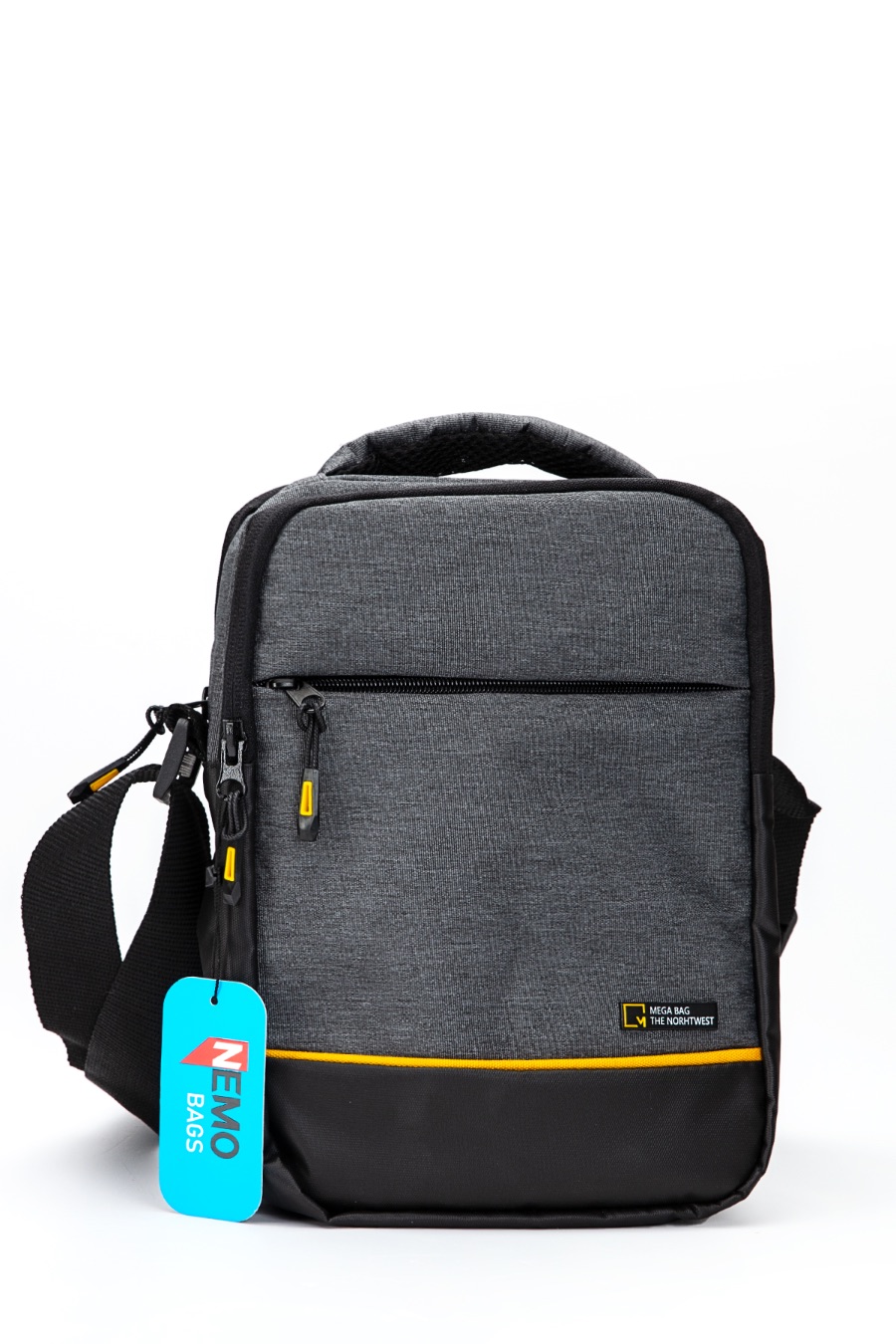 NEMO BAGS Unisex KOYU GRİ GRİ Çapraz Sırt Ve Göğüs Çantası NemoBags Bodybag Çanta 25x18x9cm