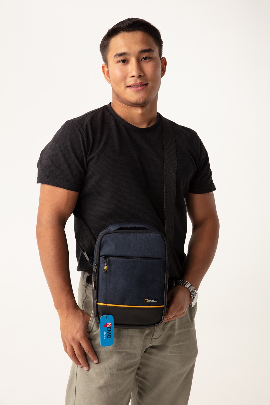 NEMO BAGS Unisex LACİVERT GRİ Çapraz Sırt Ve Göğüs Çantası NemoBags Bodybag Çanta 25x18x9cm