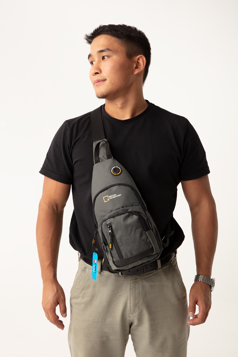 Unisex GRİ Çapraz Sırt Ve Göğüs Çantası NemoBags Bodybag Çanta 33x17x6cm
