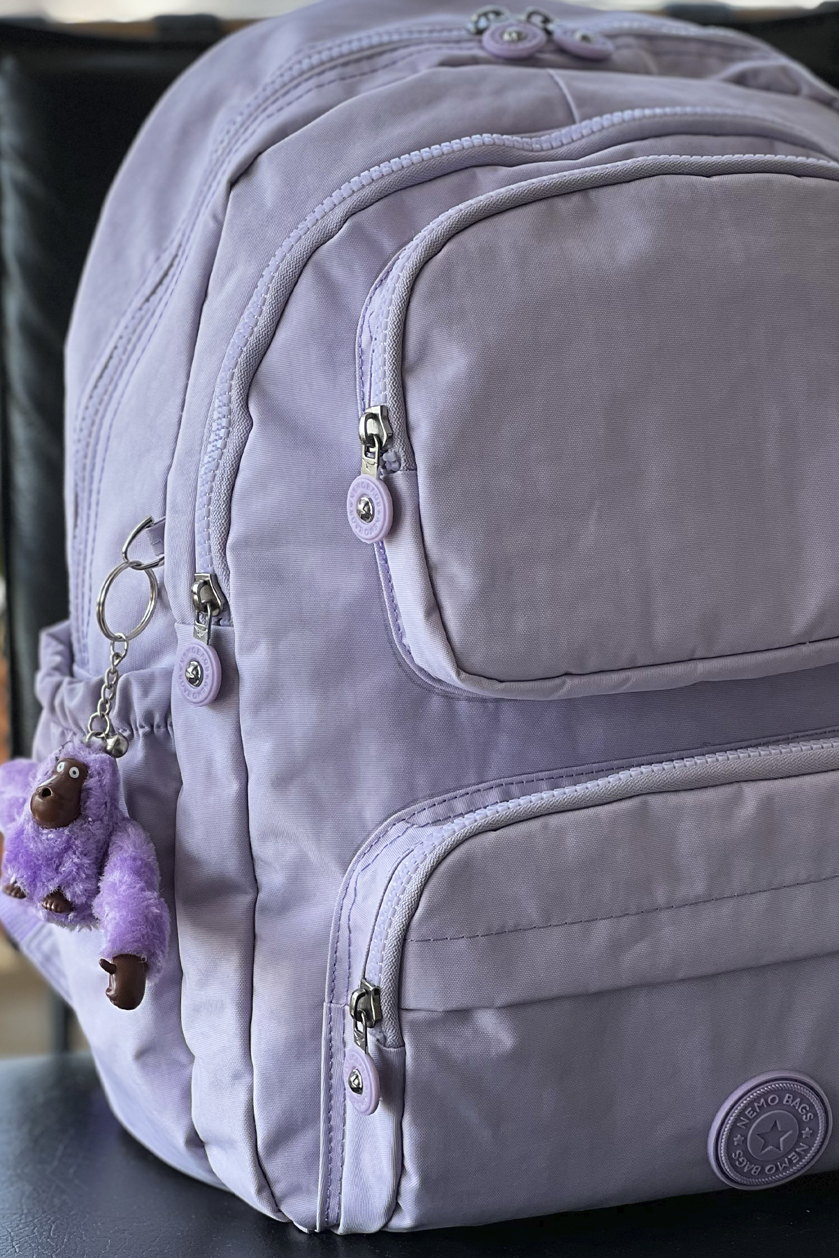 Nemo Bags Okul Çantası Unisex Lila Orta Boy Su Geçirmez Klinkır Kumaş Seyahat Laptop Çantası Su Geçirmez