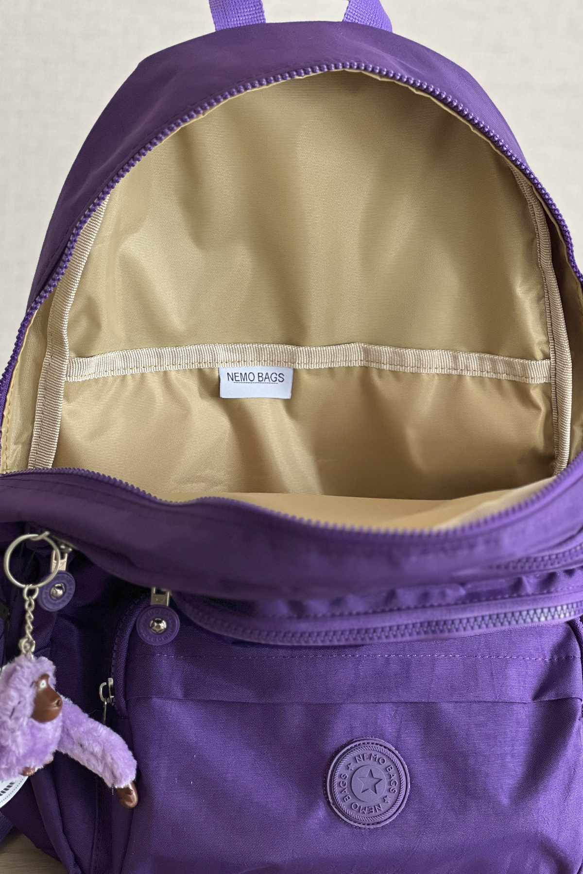 NEMO BAGS Unisex Mor Sırt Çantası Okul Çantası Laptop ve Seyahat Çantası Su Geçirmez Spor Çantası 40x30x15cm