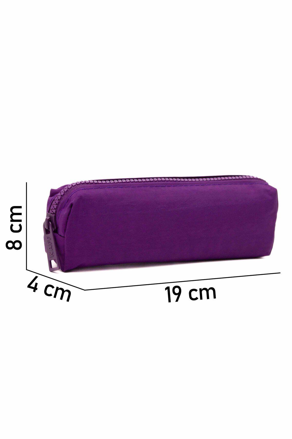 Nemo Bags Kalemlik Mor Tek Cepli Krinkıl Su Geçirmez  Kılinkır Kumaşlı Tek Gözlü Kalem Kutusu