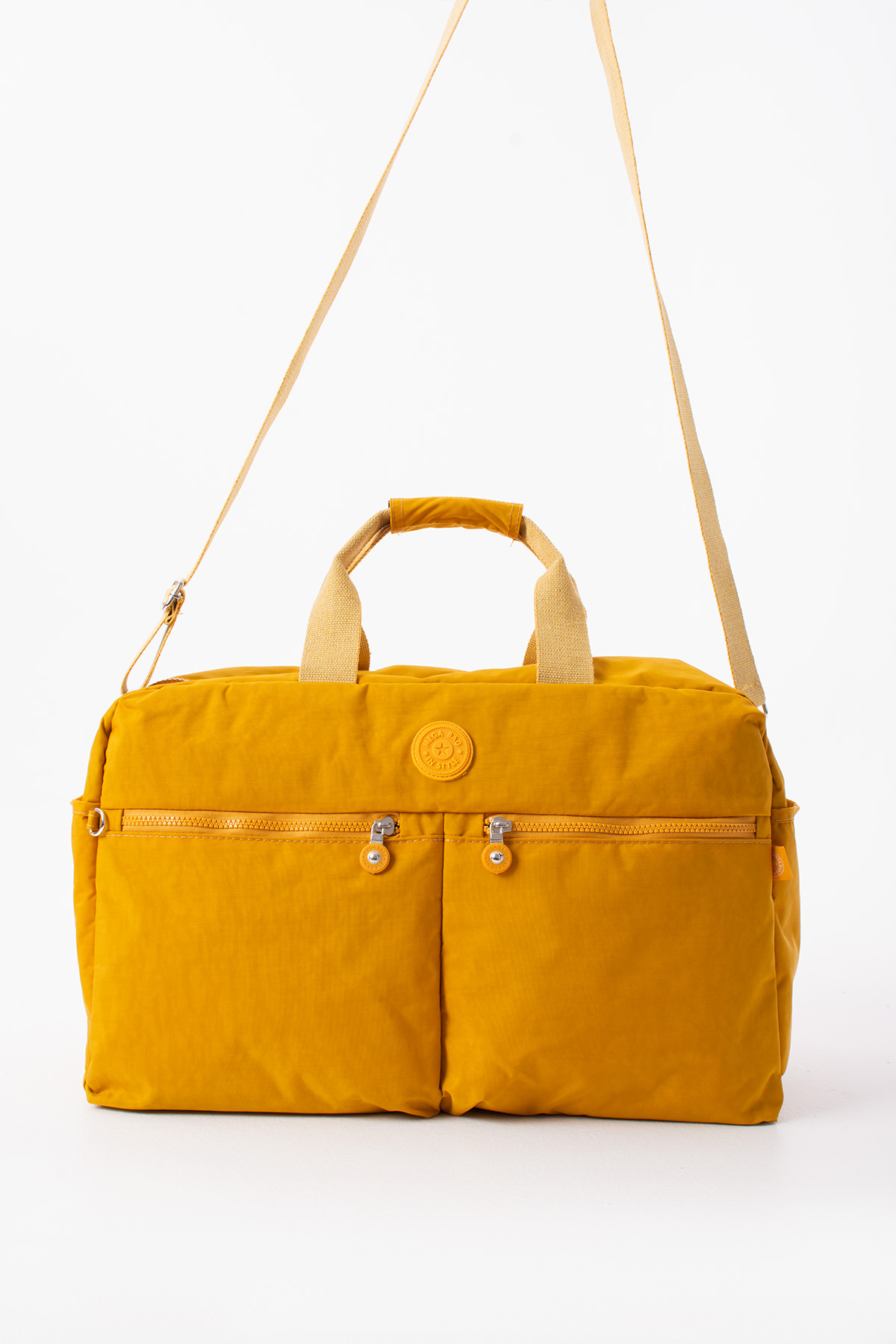 NEMO BAGS Sarı Seyahat Çantası, Orta Boy, Valiz Askılı Bavul, Klinkır Su Geçirmez Kumaş Spor Çantası, 46x30cm