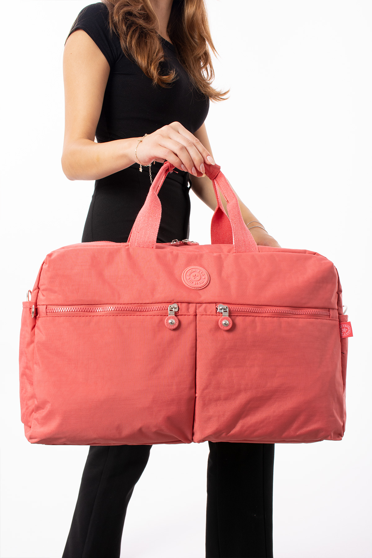 NEMO BAGS Yavruağzı Seyahat Çantası, Orta Boy, Valiz Askılı Bavul, Klinkır Su Geçirmez Kumaş Spor Çantası, 46x30cm