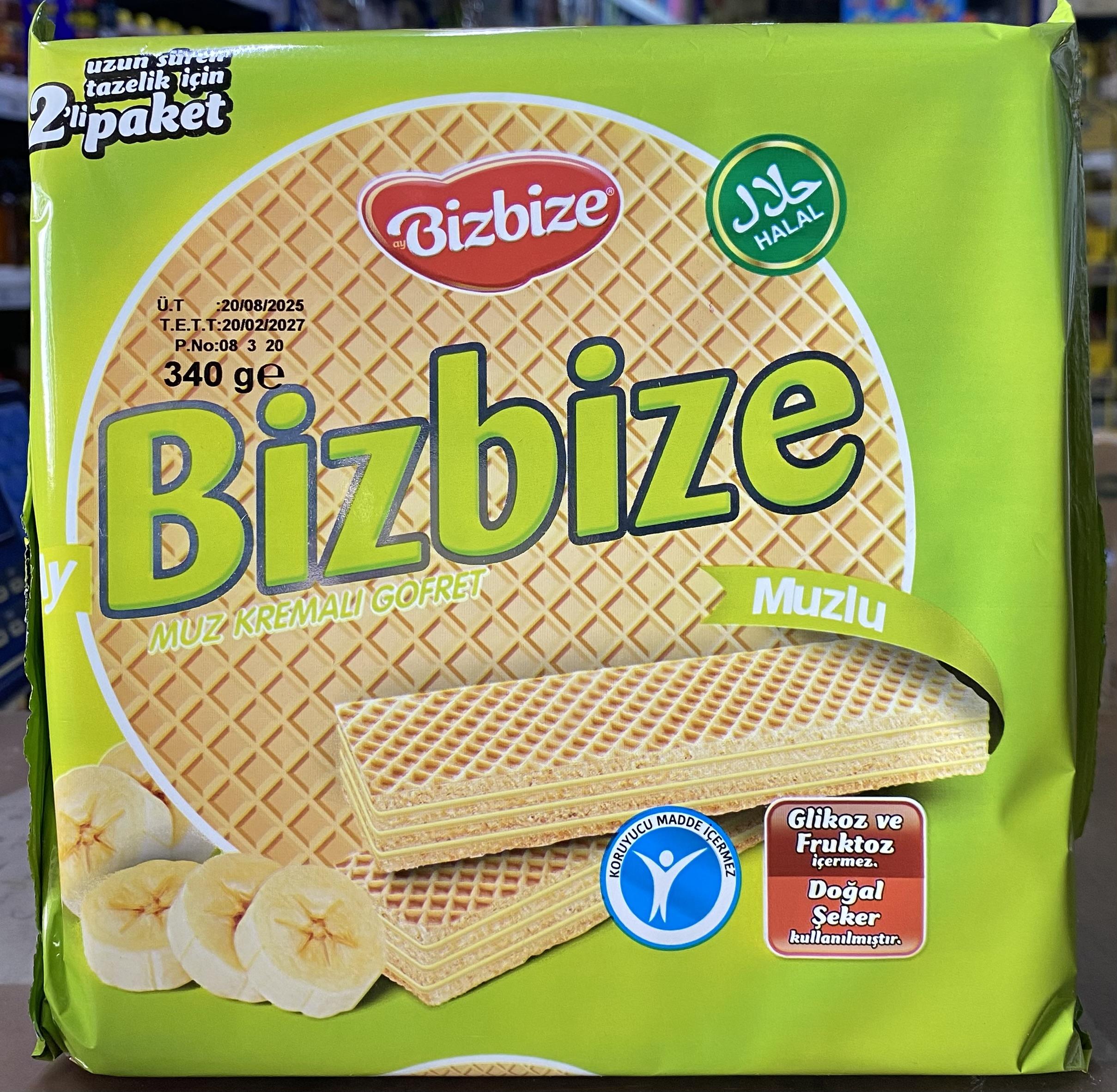 BİZBİZE GOFRET 340 GR MUZLU *12*