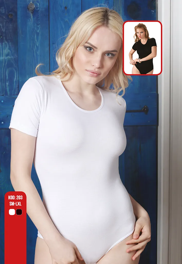 Sıla Sella 203 Viskon Yarım Kol Siyah Body