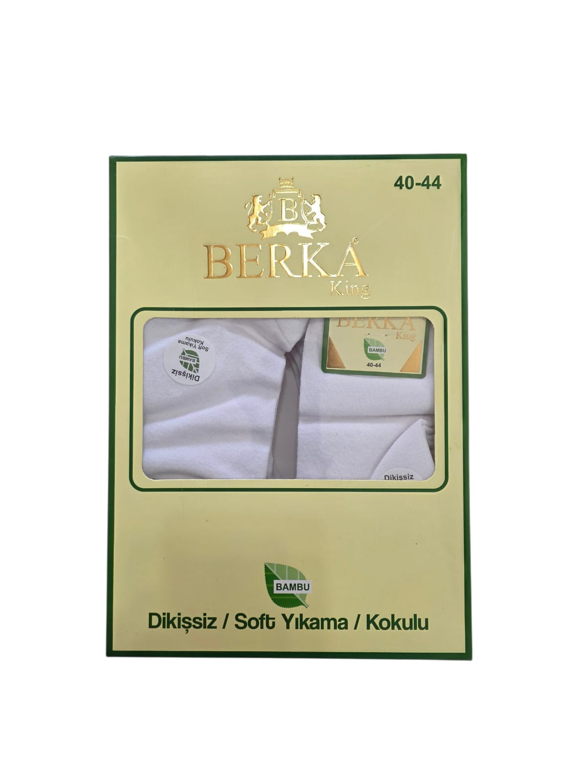 Berka Erkek Bambu Patik Çorap Beyaz 12'li Paket 40-44