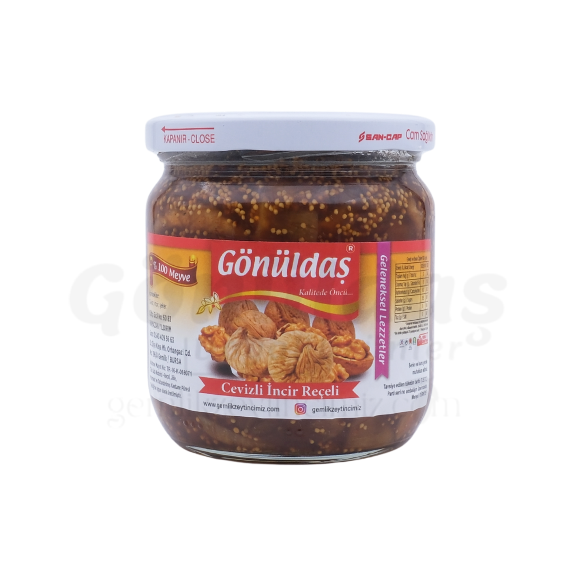 Cevizli Kuru incir Reçeli 425 cc kavonoz