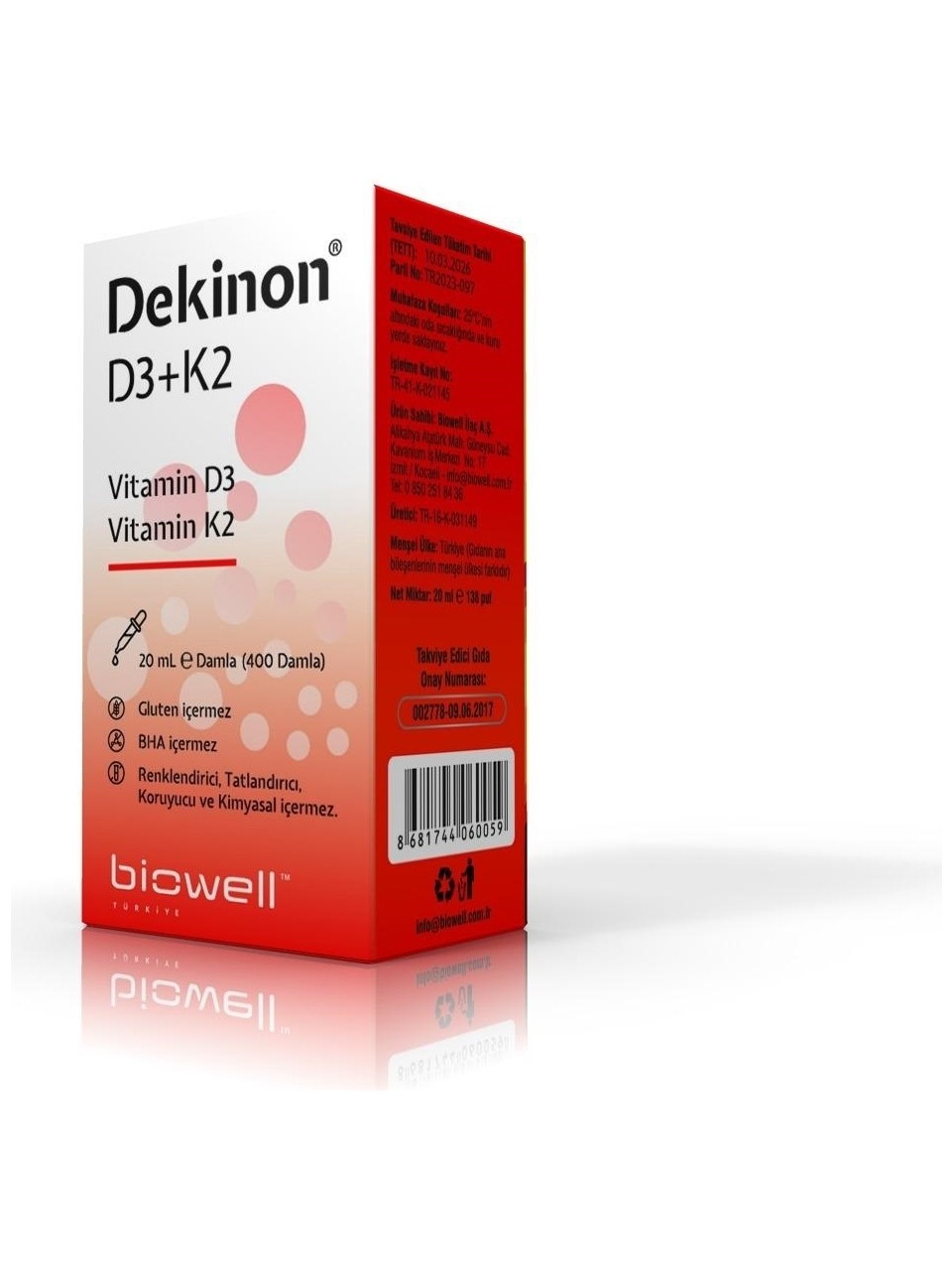 Biowell Dekinon D3 K2 Vitamini Damla 20 ml