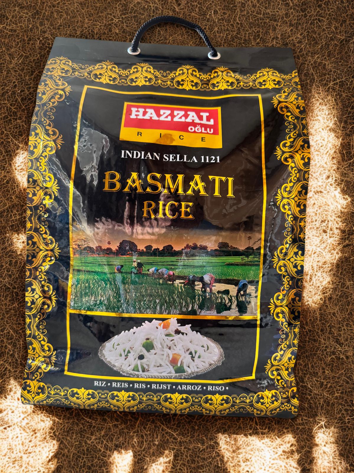 Hazzal 5 kg basmati pirinç.