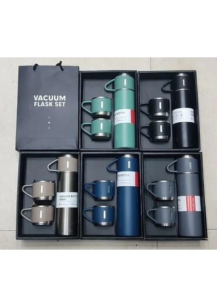 vakuum termos 3 bardaklı 500 ml