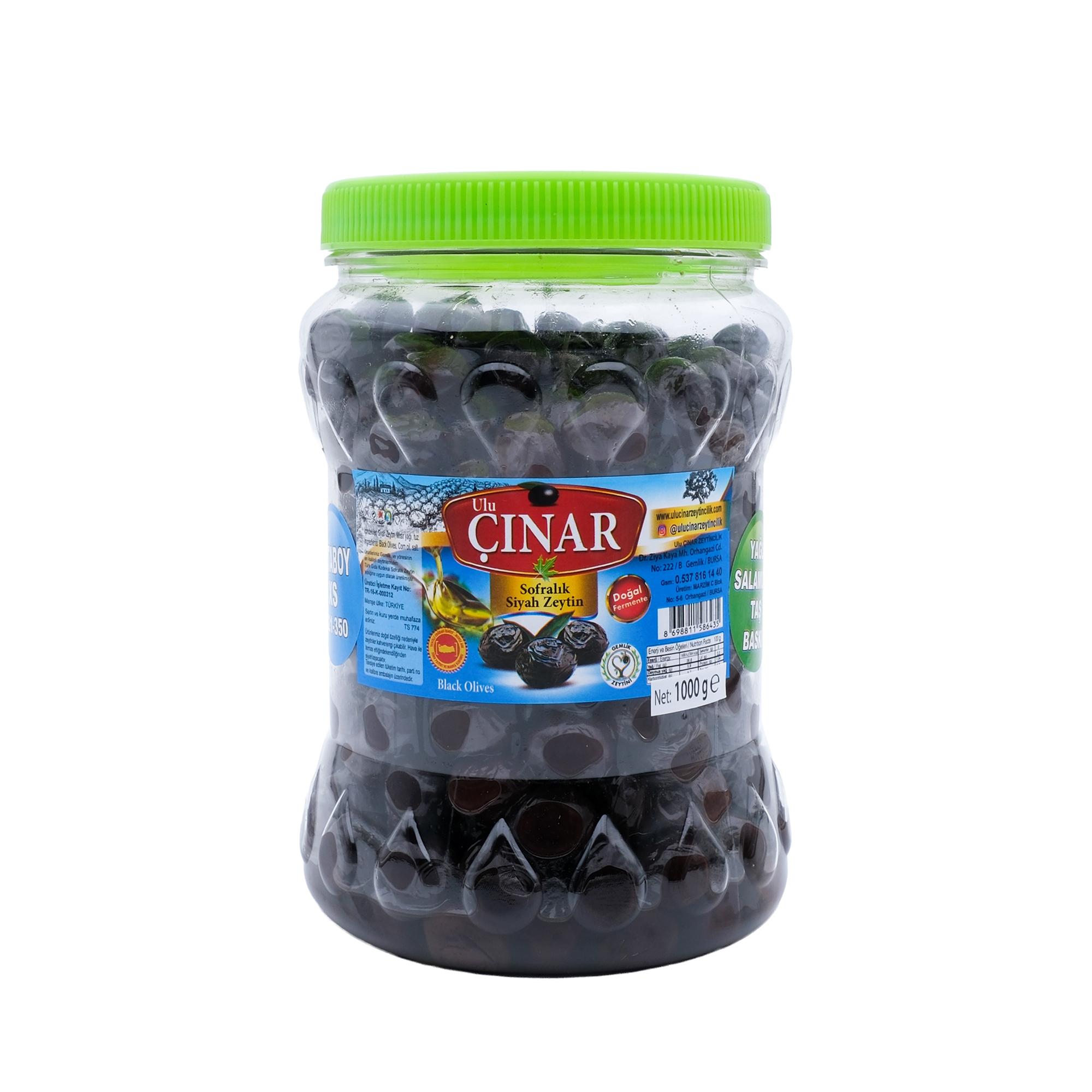 Orta Boy Siyah Zeytin Orta Tuzlu 1 Kg