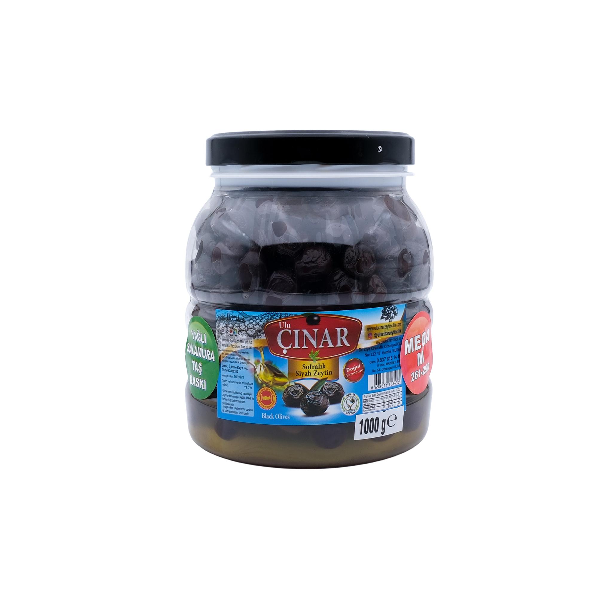 Özel Gurme Mega Siyah Zeytin Az Tuzlu 1 Kg