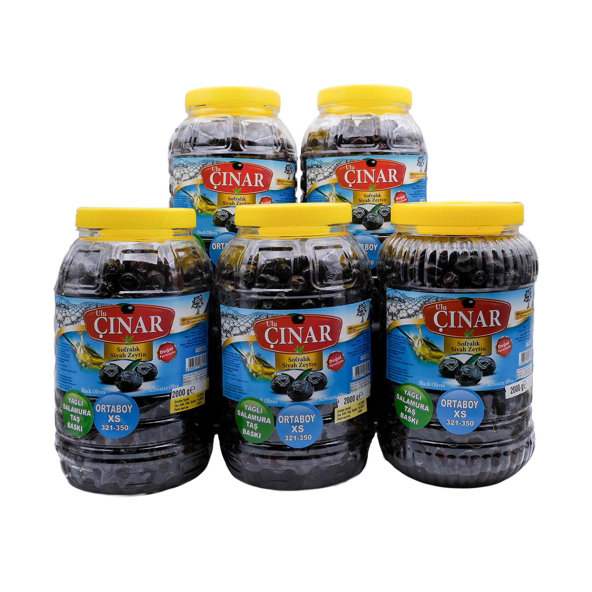 Orta Boy Siyah Zeytin Orta Tuzlu 2 Kg X 5 Adet= 10 Kg