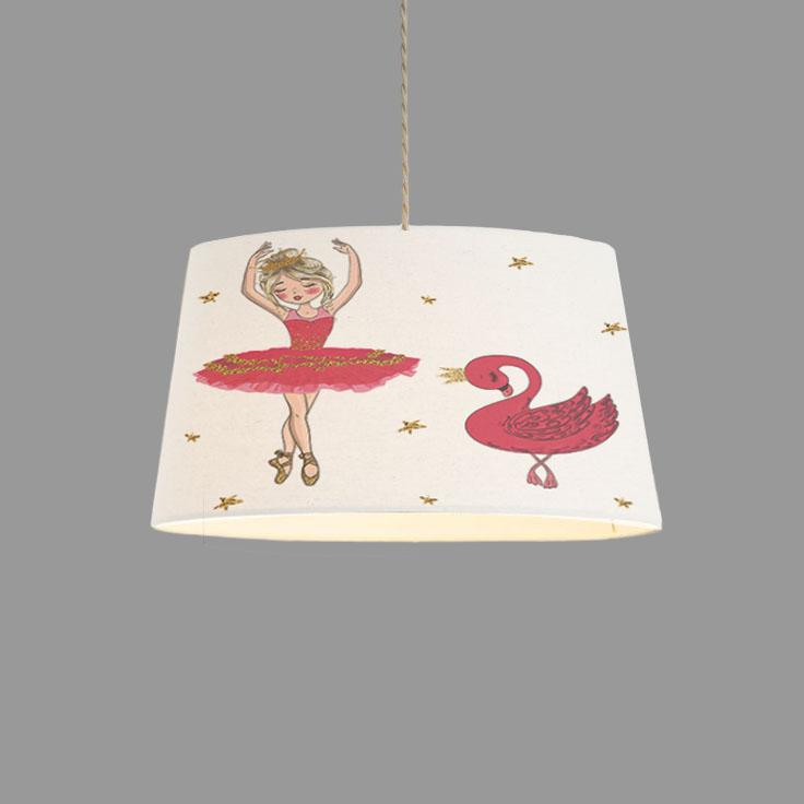 Minibabyroom Pembe Balerin Kız ve Kuğu Temalı Çocuk Odası Sarkıt Avize