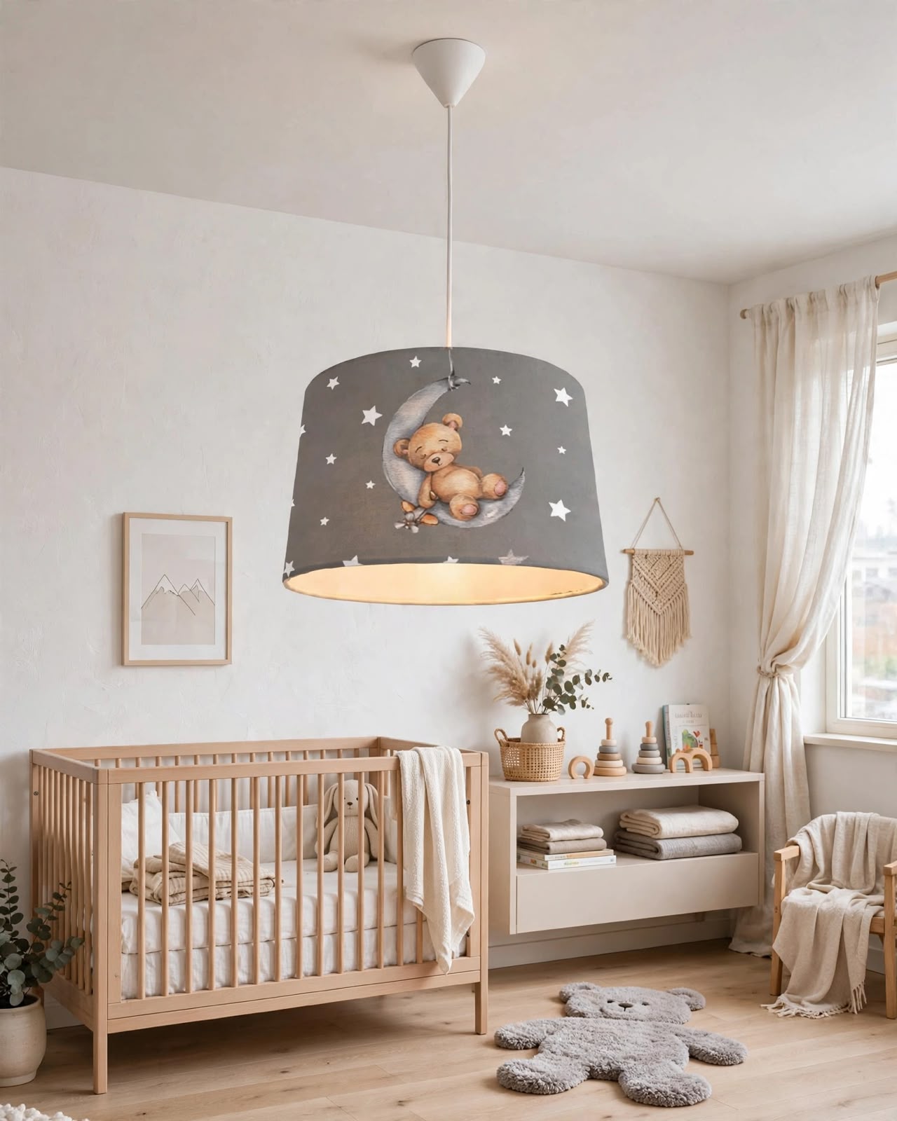 Minibabyroom Ayda Uyuyan Ayıcık Temalı Çocuk Odası Sarkıt Avize