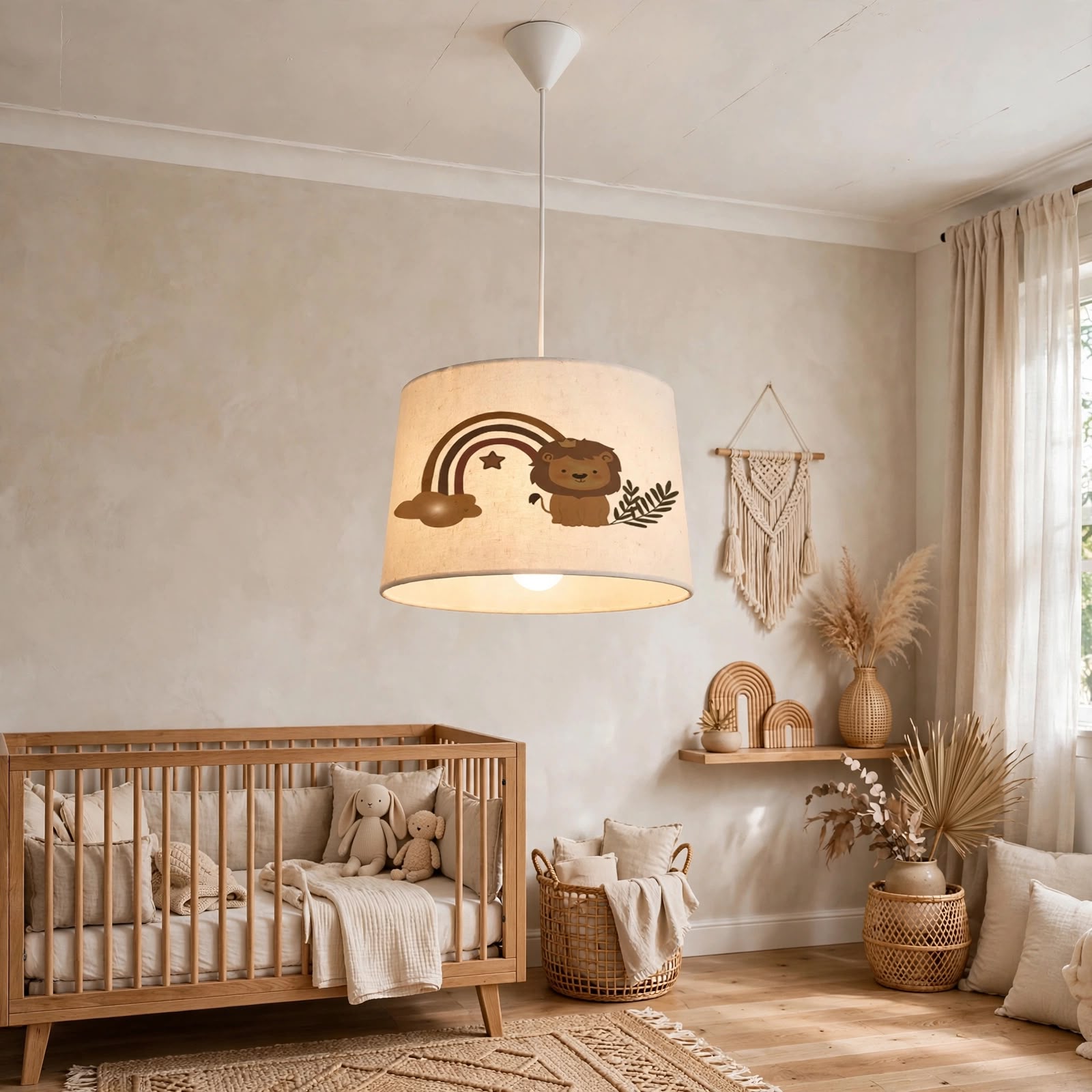 Minibabyroom Aslan ve Gökkuşağı Temalı Çocuk Odası Sarkıt Avize