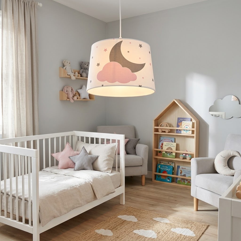 Minibabyroom Ay Yıldız Bulut Temalı Çocuk Odası Sarkıt Avize