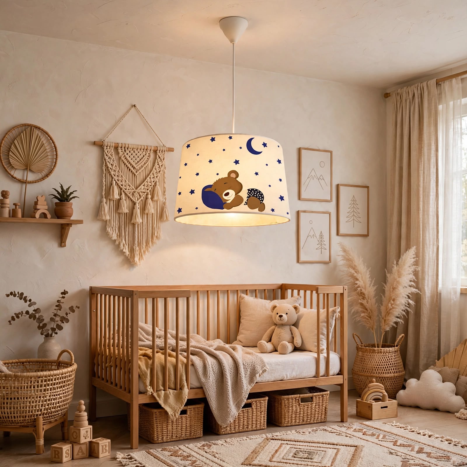 Minibabyroom Uyuyan Ayıcık Temalı Çocuk Odası Sarkıt Avize