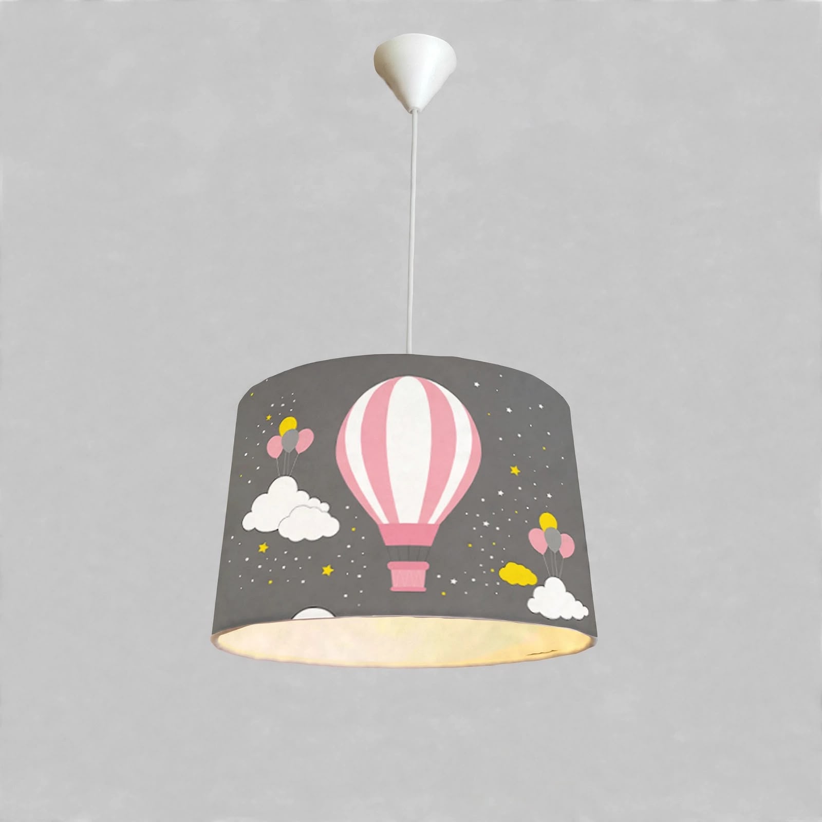 Minibabyroom Pembe Uçan Balon Temalı Çocuk Odası Sarkıt Avize