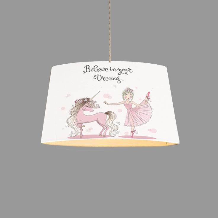 Minibabyroom Unicorn ve Balerin Temalı Çocuk Odası Sarkıt Avize