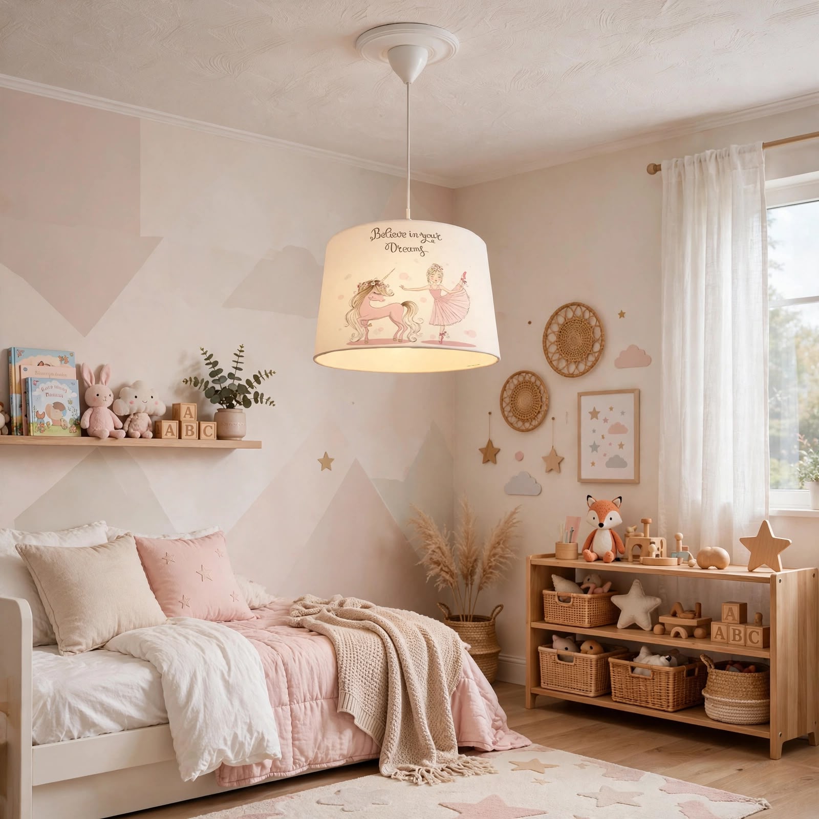 Minibabyroom Unicorn ve Balerin Temalı Çocuk Odası Sarkıt Avize