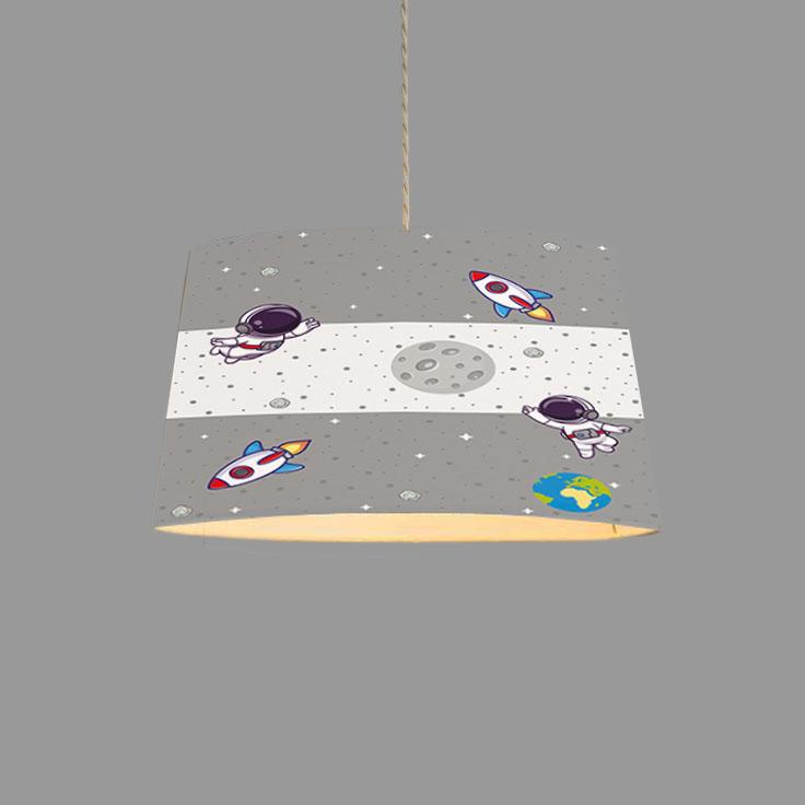 Minibabyroom Gri Beyaz Uzay Temalı Çocuk Odası Sarkıt Avize