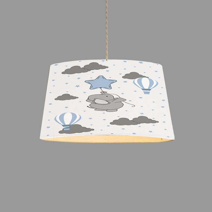 Minibabyroom Fil ve Mavi Yıldız Temalı Çocuk Odası Sarkıt Avize