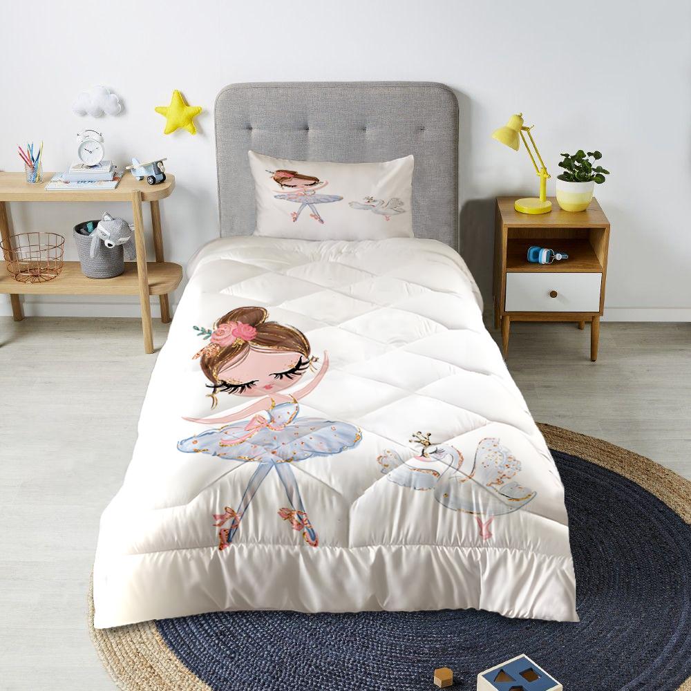 Minibabyrooms Prenses ve Kuğu Desenli Kapitone Yorgan