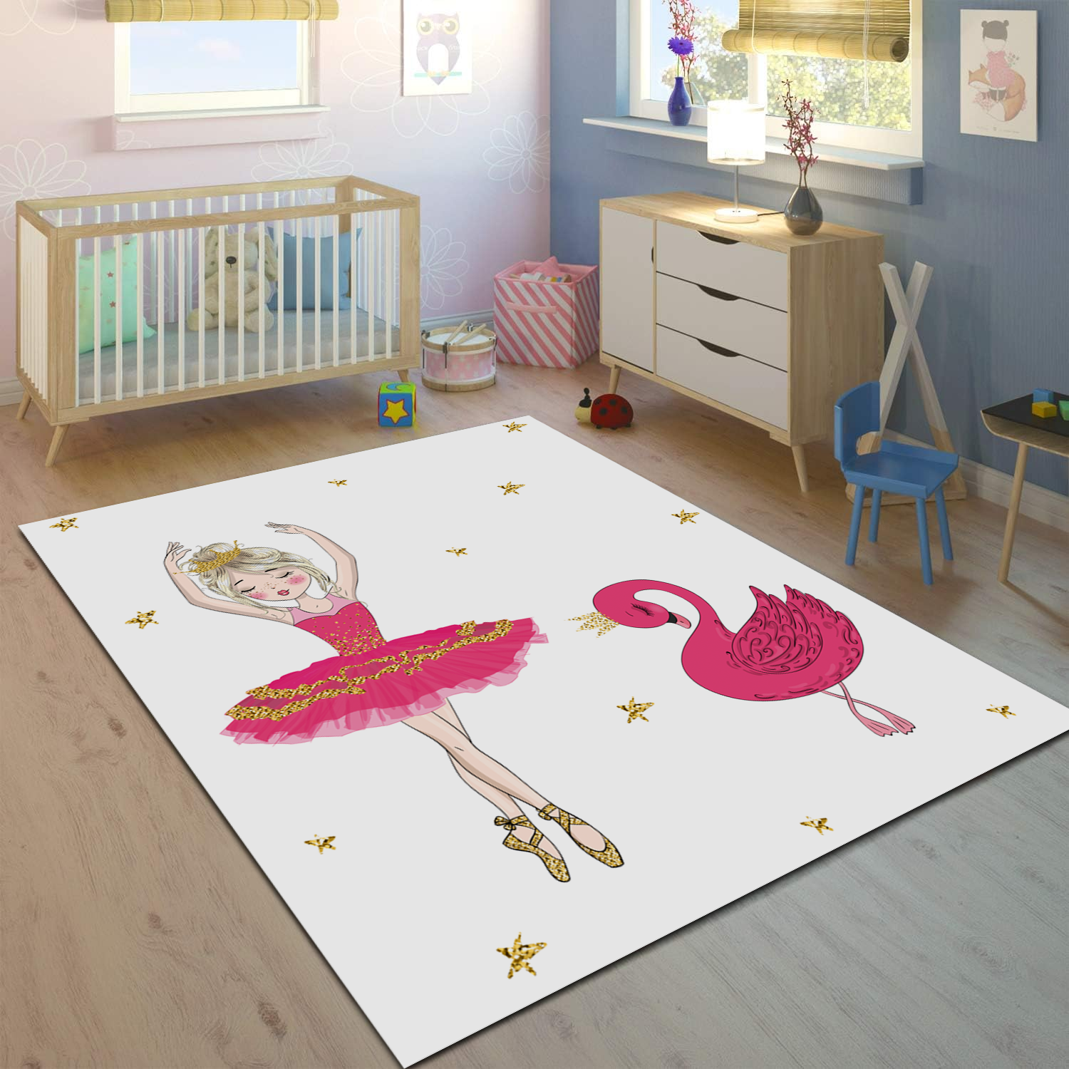 Minibabyrooms Pembe Balerin Kız ve Kuğu