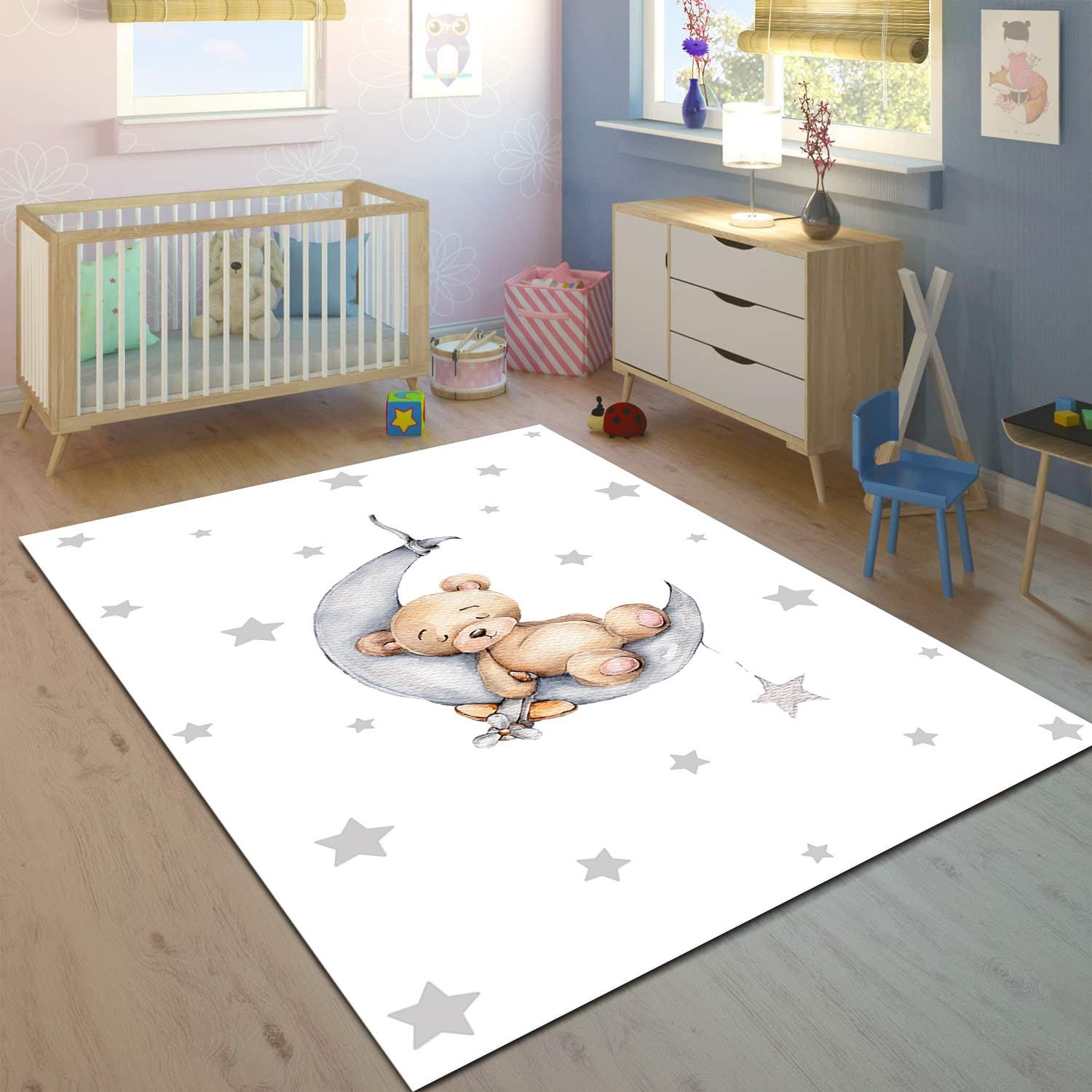 Minibabyrooms Ayda Uyuyan Ayıcık Beyaz Zemin
