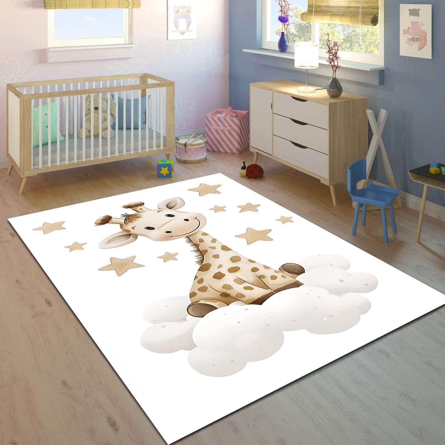 Minibabyrooms  Sevimli Zürafa Desenli Çocuk Halısı