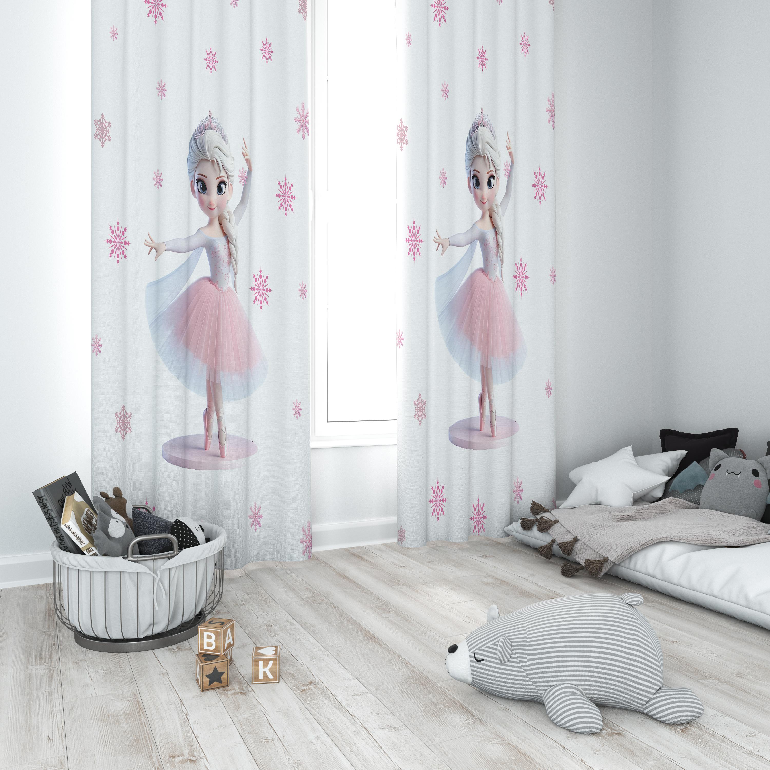 Minibabyrooms Balerin Elsa Temalı Fon Perde
