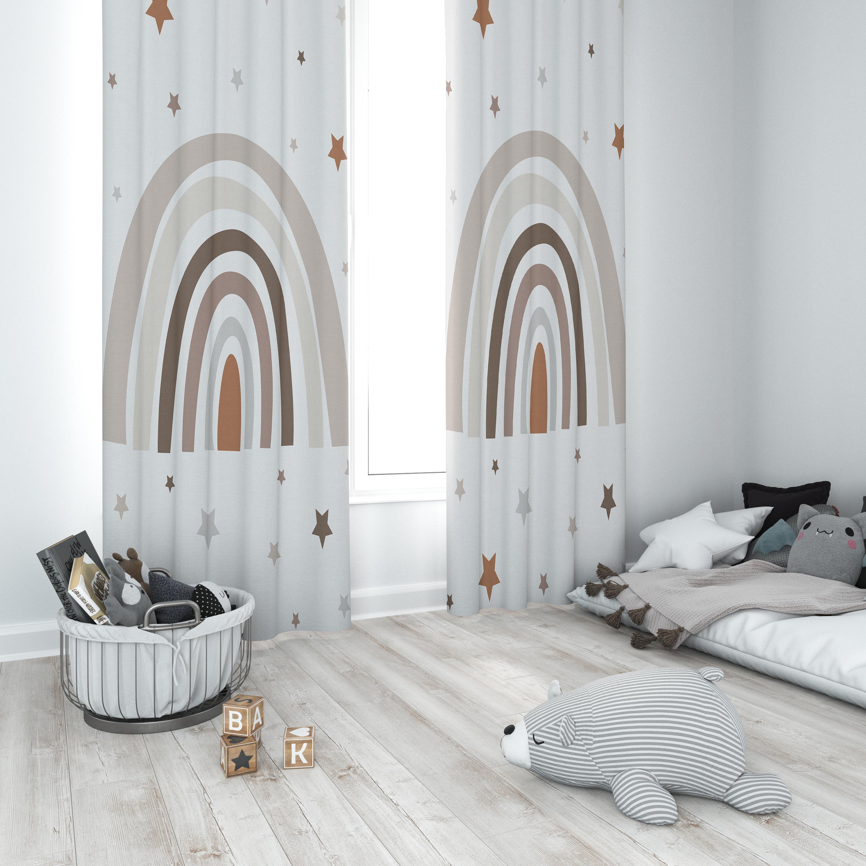Minibabyrooms Gökkuşağı 2 Temalı Fon Perde